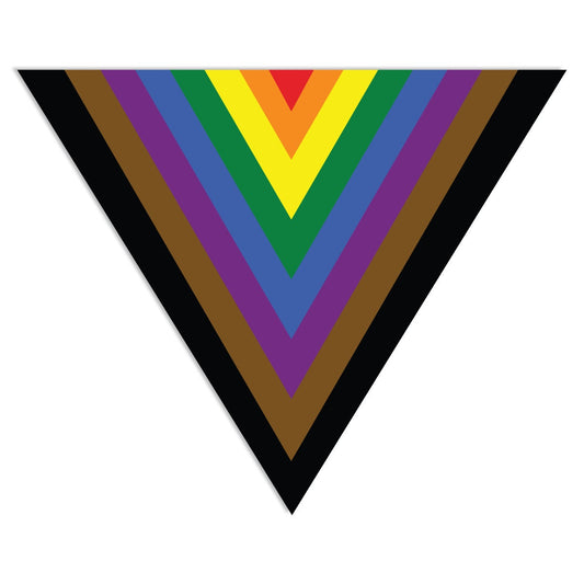 LGBTQIA POC Pride Flag Triangle Progress LGBTQ - Vibrant Color Static Cling Window Cling - Use Indoor and Outdoor!