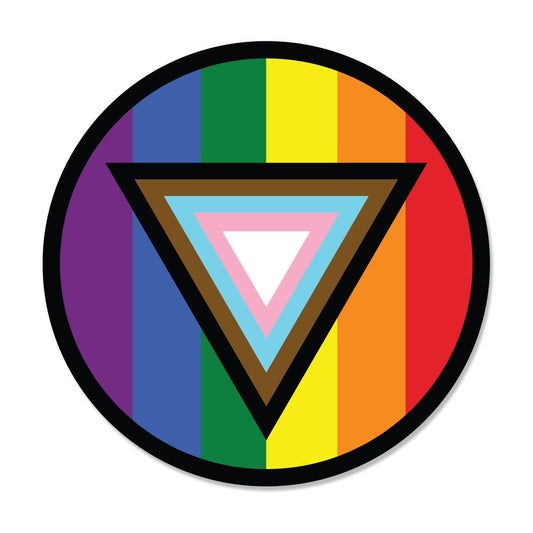 3M Night Reflective Safe Space Progress Pride Flag LGBTQ POC Transgender Flag - High Visibility Vibrant Color Vinyl Decal