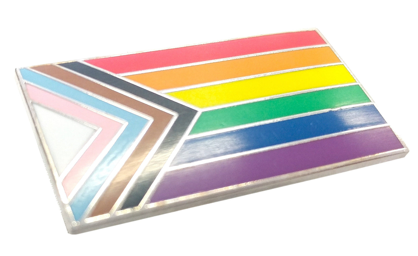 Progress Pride Flag Pin – LGBTQ+ POC & Transgender Pride Enamel Lapel Pin for Jackets, Bags and Hats