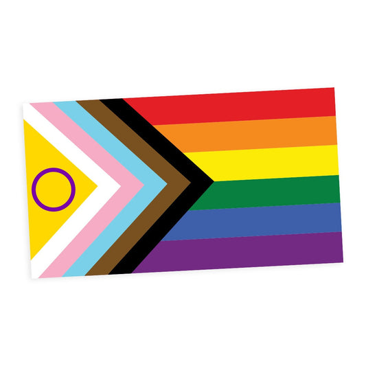 2021 Intersex Inclusive Progress Pride Flag LGBTQIA+ POC Transgender Flag - Vibrant Color Vinyl Decal