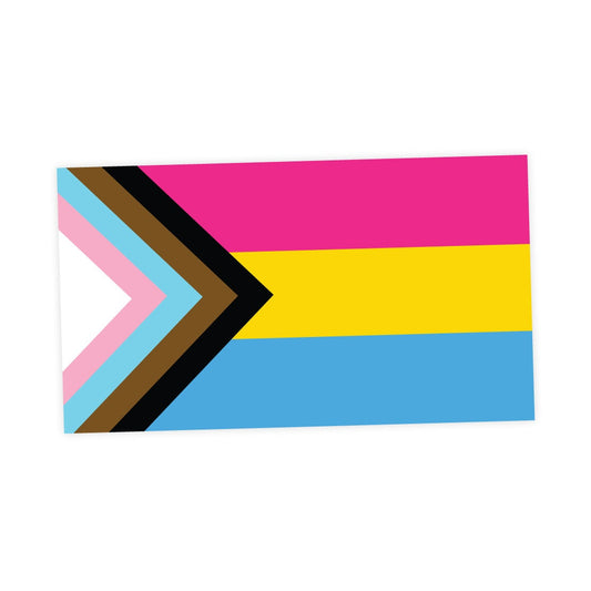 Pansexual Progress Pride Flag LGBTQ POC Transgender Flag - Vibrant Color Vinyl Decal Sticker