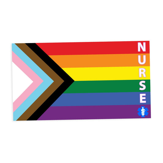 Nurse Progress Pride Flag LGBTQ POC Transgender Flag Medical Personnel - Vibrant Color Vinyl Decal