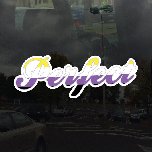 Perfect Calligraphy Non Binary Pride Flag - Vibrant Color Vinyl Decal Sticker