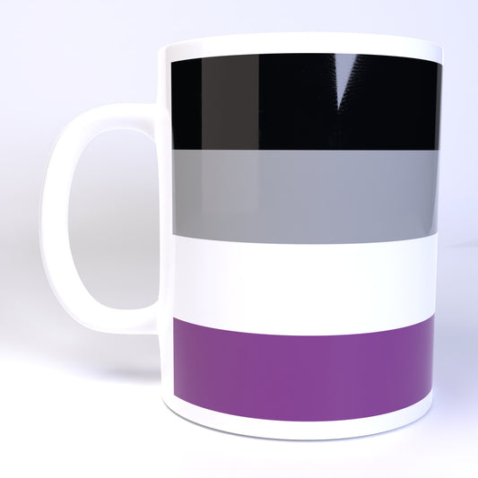 Asexual Pride Flag - 11 Ounce Ceramic Coffee Mug Teacup Black or White Handle