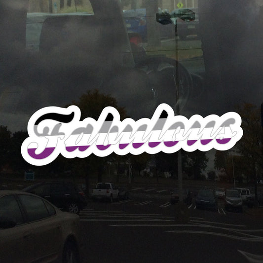 Fabulous Calligraphy Asexual Pride Flag - Vibrant Color Vinyl Decal Sticker