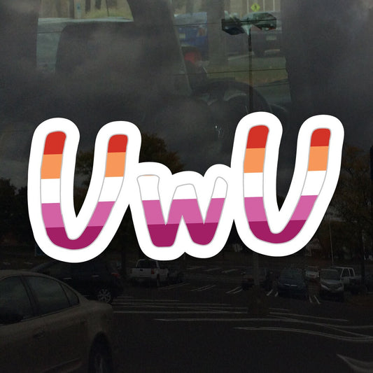 UwU Lesbian Pride Flag - Vibrant Color Vinyl Decal Sticker
