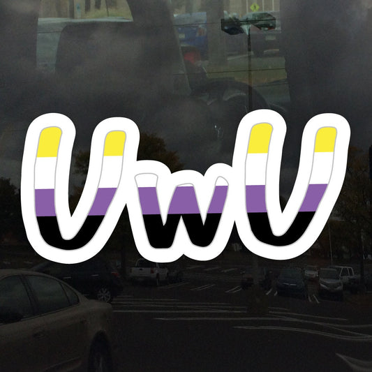 UwU Non Binary Pride Flag - Vibrant Color Vinyl Decal Sticker