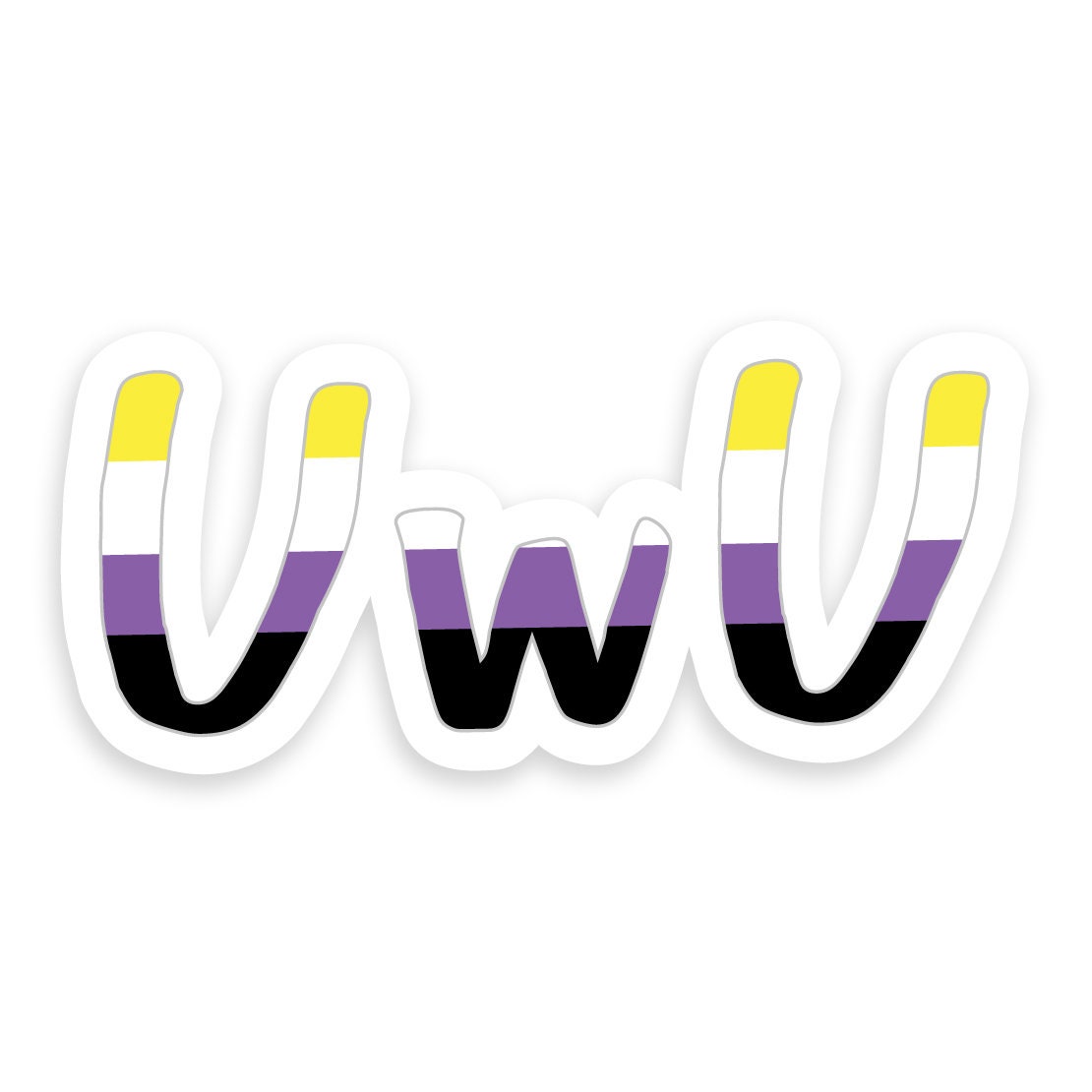 UwU Non Binary Pride Flag - Vibrant Color Vinyl Decal Sticker