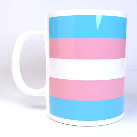Transgender Pride Flag - 11 Ounce Ceramic Coffee Mug Teacup Black or White Handle