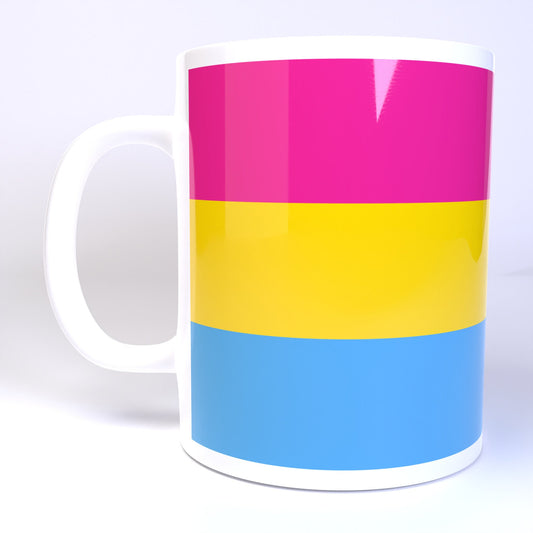 Pansexual Pride Flag - 11 Ounce Ceramic Coffee Mug Teacup Black or White Handle