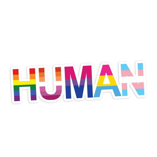 Human LGBT Flags Rainbow Lesbian Bisexual Pansexual Transgender - Vibrant Vinyl Decal Sticker