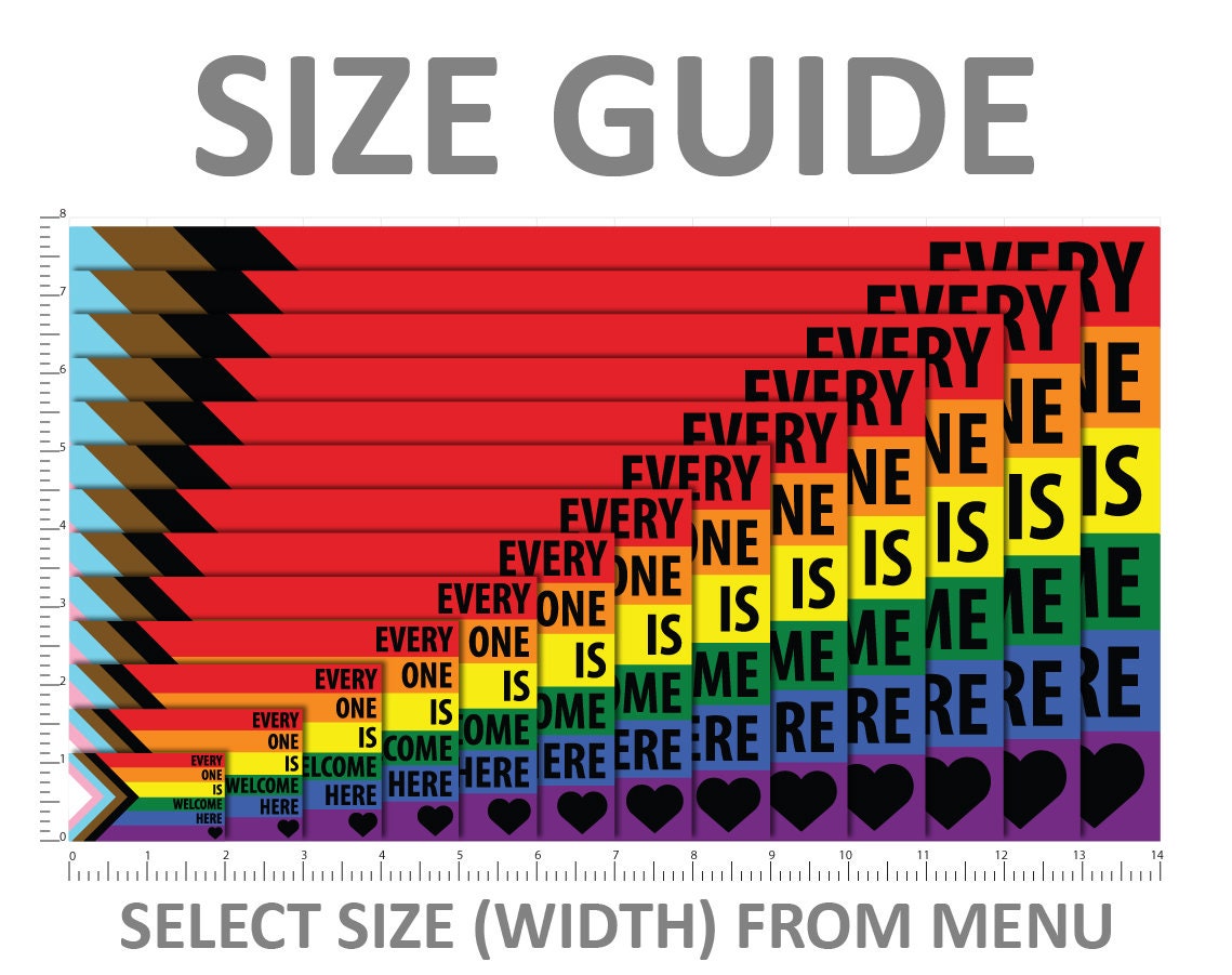 Tout le monde est le bienvenu ici Progress Pride Flag LGBTQ POC Transgender Flag - vibrant color vinyl decal
