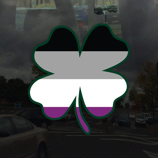 Four Leaf Clover Asexual Flag Ace Flag LGBTQ - Vibrant Color Vinyl Decal Sticker