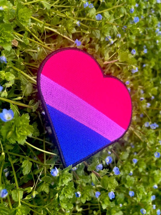 Heart Bisexual Pride Flag LGBTQ Bisexual Flag - 4 inch Iron-on Patch