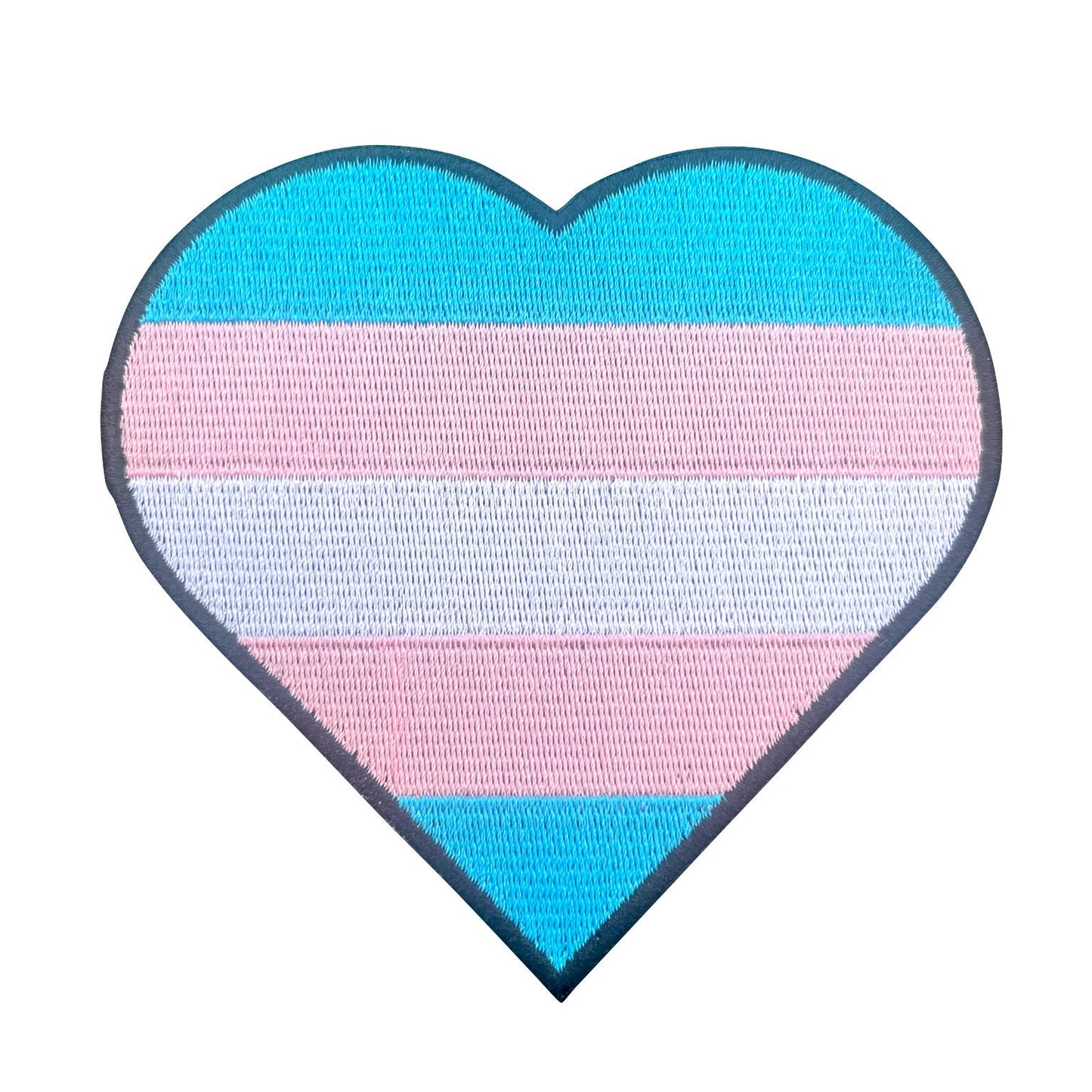 Heart Transgender Pride Flag LGBTQ Transgender Flag - 4 inch Iron-on Patch