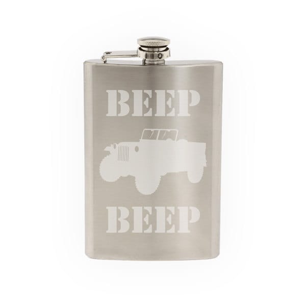 World War Two #4 - Troop Transport Light Truck - Etched 8 Oz Stainless Steel Flask