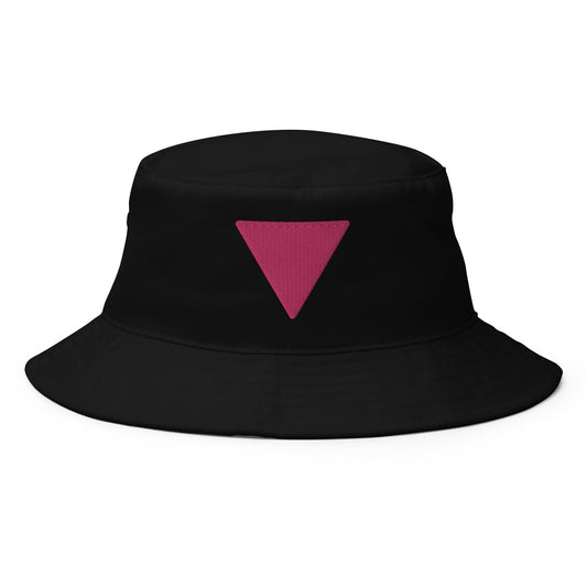 Pink Triangle - Gay and Lesbian LGBTQ Support Pride Symbol - Bucket Hat