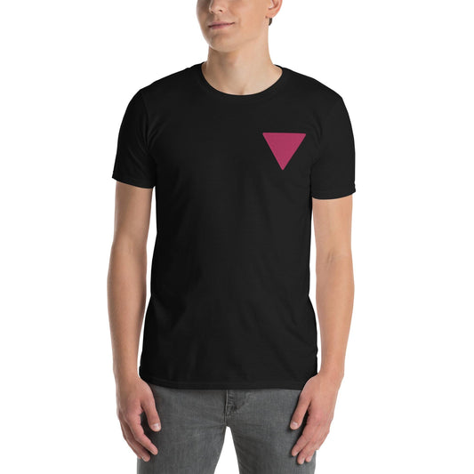 Pink Triangle - Gay and Lesbian LGBTQ Support Pride Symbol - Short-Sleeve Unisex T-Shirt