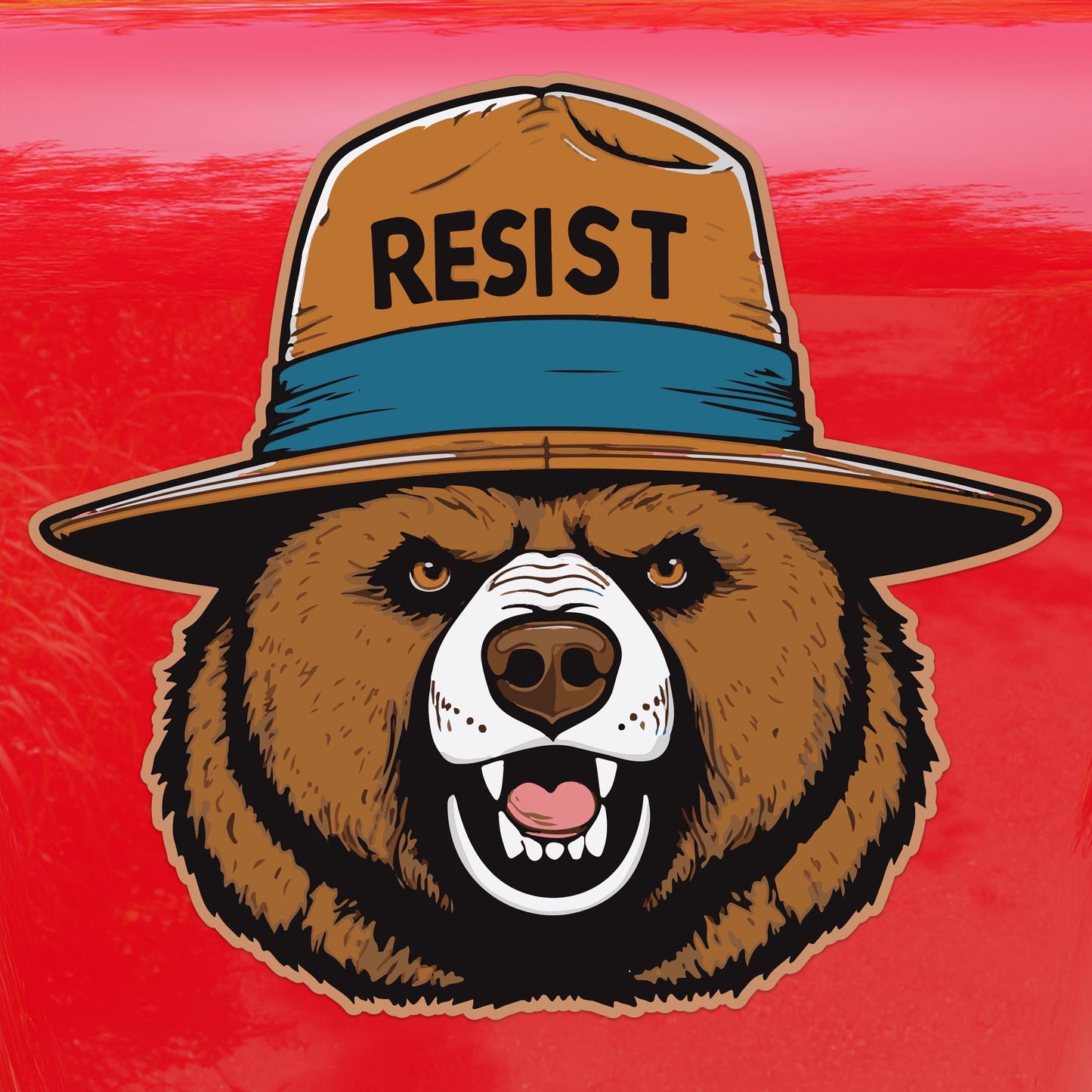 Only You Can Resist Oppression – Angry Bear Protest Decal – Activism Vinyl Sticker for Cars, Laptops, and Windows