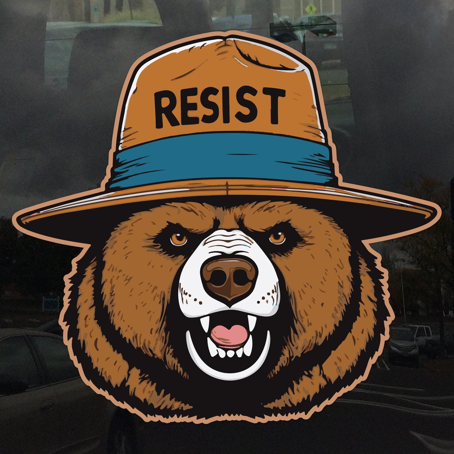 Only You Can Resist Oppression – Angry Bear Protest Decal – Activism Vinyl Sticker for Cars, Laptops, and Windows