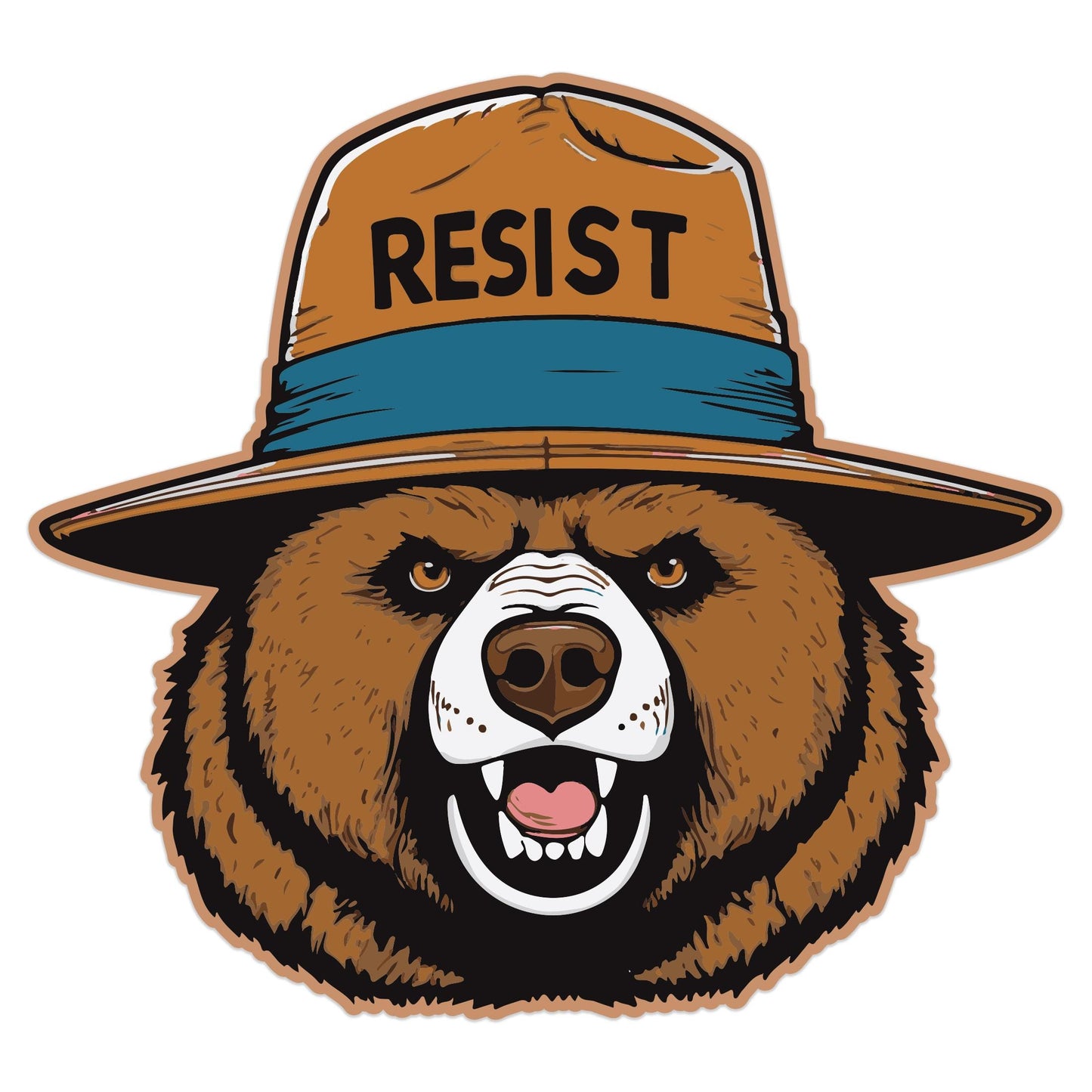 Only You Can Resist Oppression – Angry Bear Protest Decal – Activism Vinyl Sticker for Cars, Laptops, and Windows