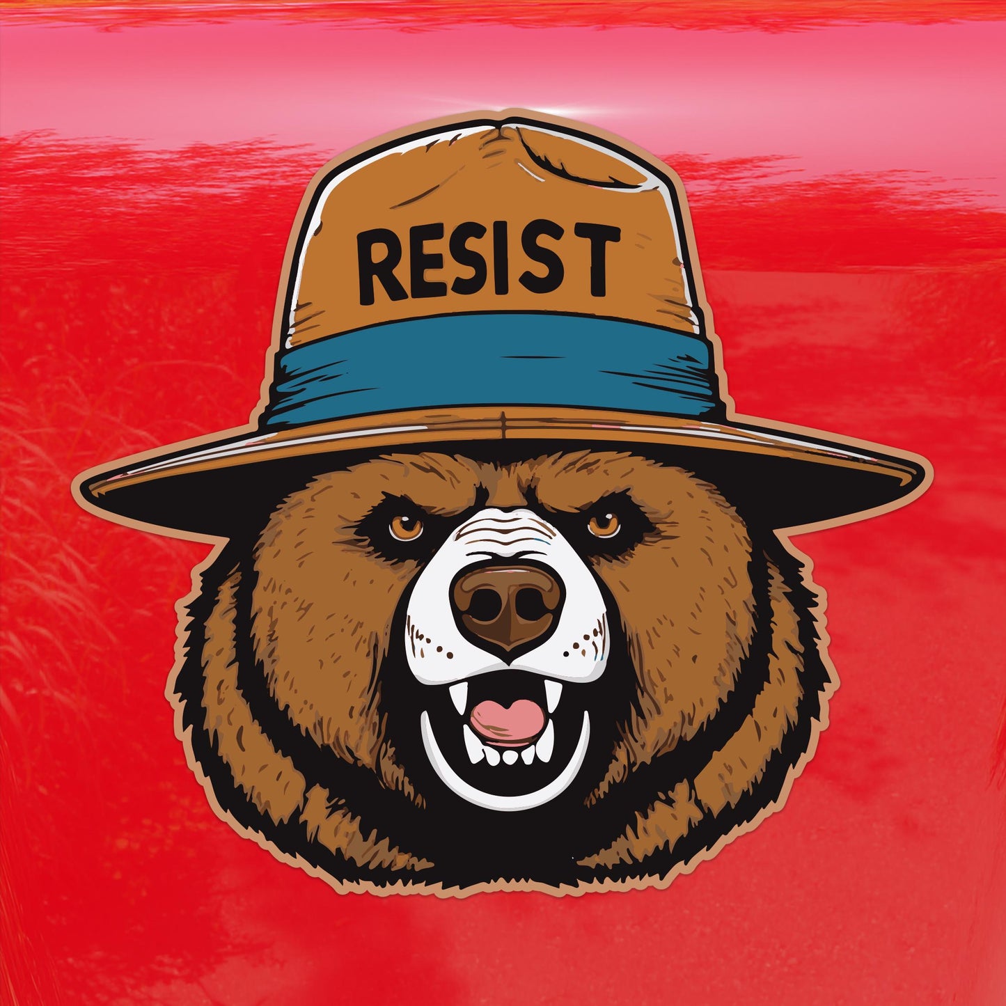 Only You Can Resist Oppression – Angry Bear Protest Decal – Activism Vinyl Sticker for Cars, Laptops, and Windows