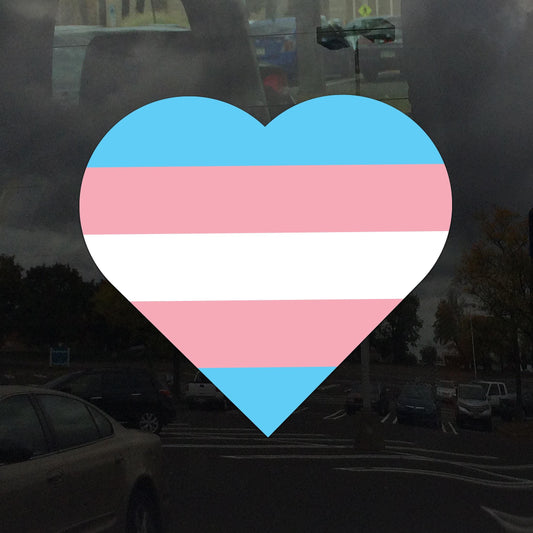 Heart Transgender Pride Flag Vinyl Decal – Bold LGBTQ Sticker for Cars, Laptops, Windows & Water Bottles
