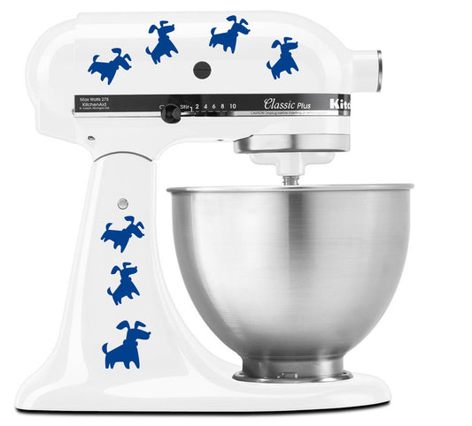 Cute Puppy Dogs Jumping all Over Puppies - Vinyl Decal Set for Kitchen Mixers