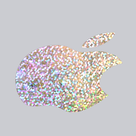 Silver Glitter Sparkle Apple Color Changer Decal - Opaque Vinyl Decal Sticker for iPad