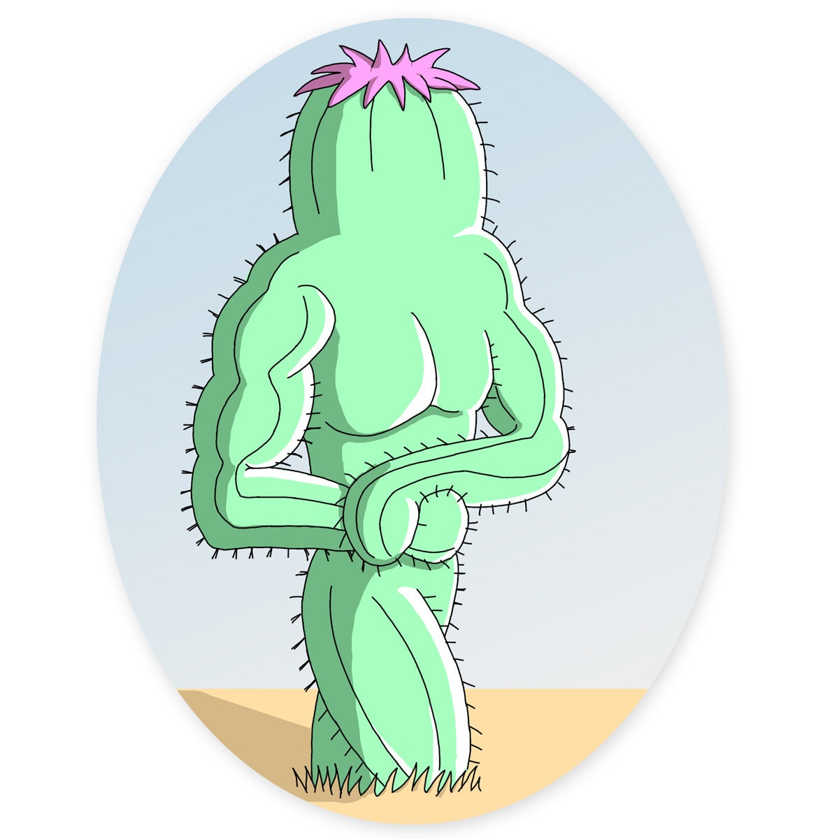 Flexing Cactus Body Builder - Vibrant Color Vinyl Decal