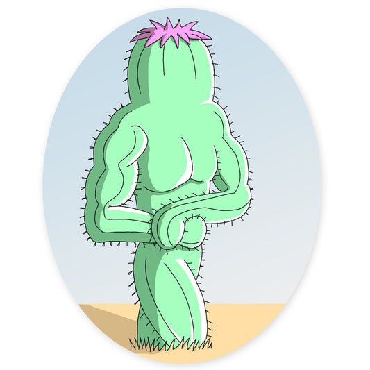 Flexing Cactus Body Builder - Vibrant Color Vinyl Decal