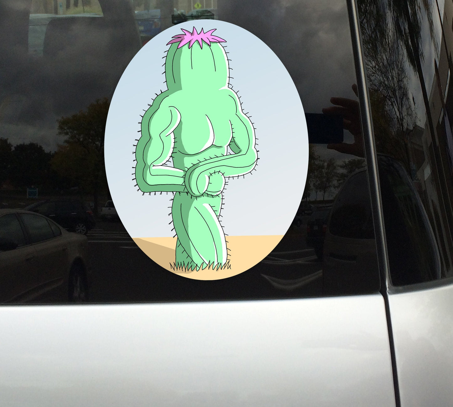 Flexing Cactus Body Builder - Vibrant Color Vinyl Decal