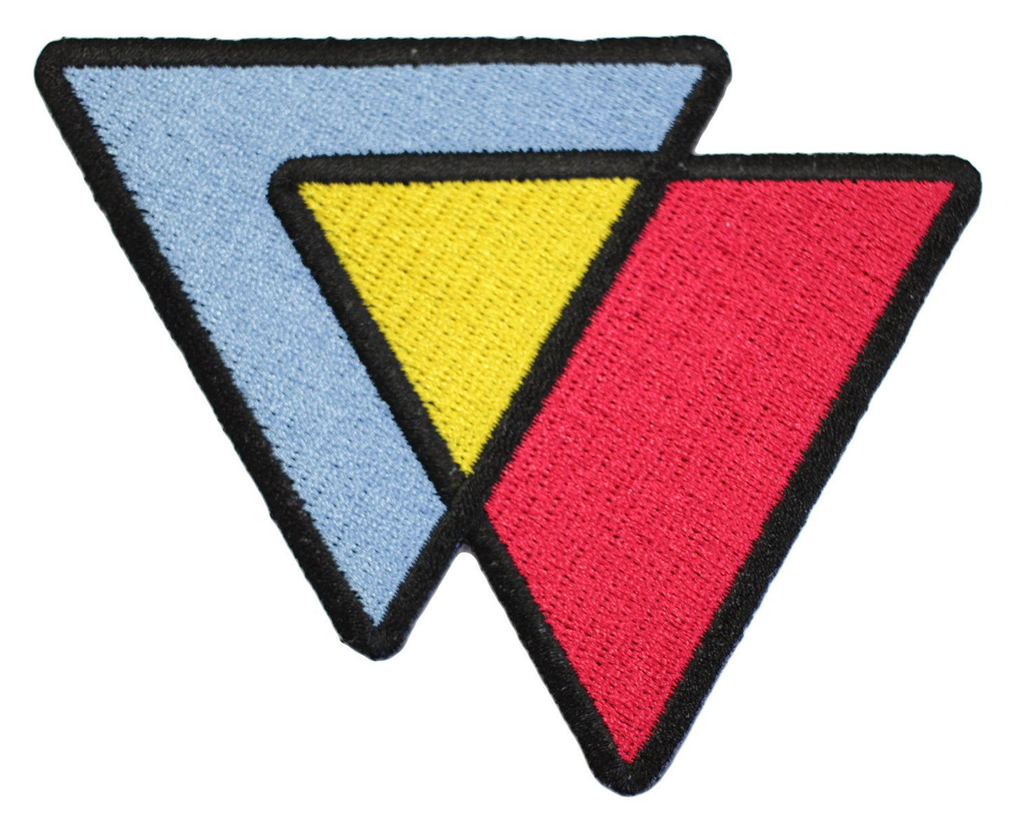 Pansexual Flag Pan Triangles Pink Yellow and Blue - 4 inch Iron-on Embroidered Patch