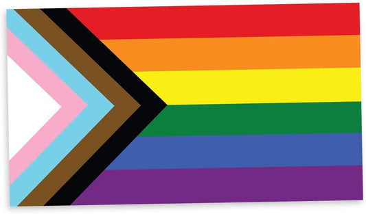 3M Night Reflective Progress Pride Flag LGBTQ POC Transgender Flag - High Visibility Vibrant Color Vinyl Decal