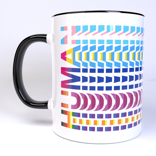 Human LGBTQ+ Inclusive LGBTQ+ Pride Flag Coffee Mug – 11oz Ceramic Wraparound Art Teacup
