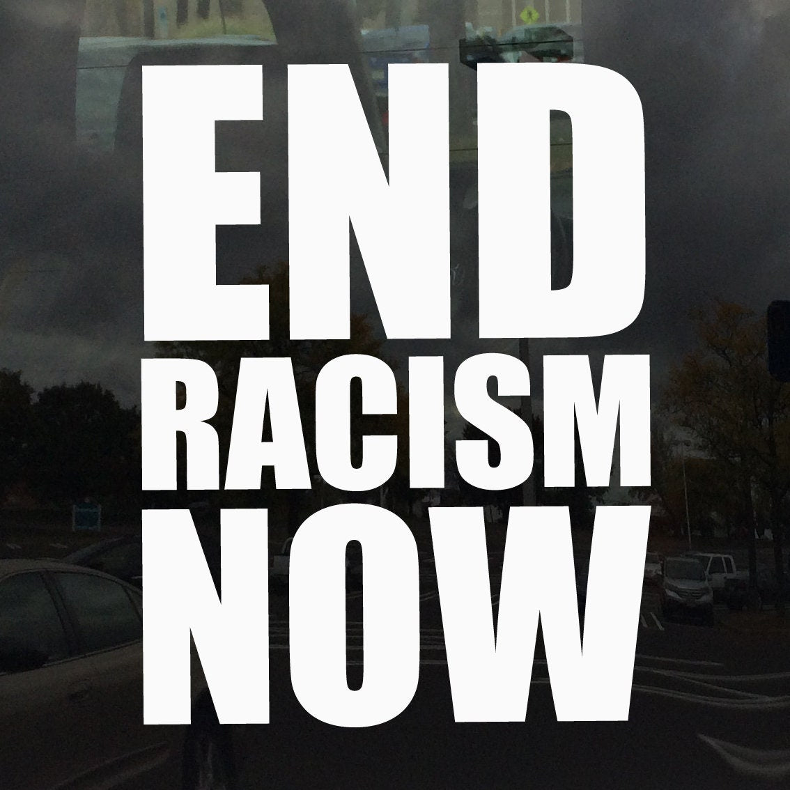 End Racism Now Vinyl Decal Sticker for Cars Laptops Tablets Windows Flat Smooth Surfaces