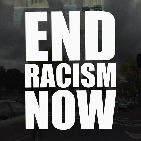 End Racism Now Vinyl Decal Sticker for Cars Laptops Tablets Windows Flat Smooth Surfaces