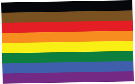 Inclusive Rainbow LGBT Pride Flag LGBTQ - vibrant color vinyl decal
