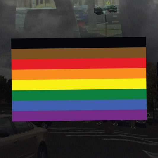Inclusive Rainbow LGBT Pride Flag LGBTQ - vibrant color vinyl decal