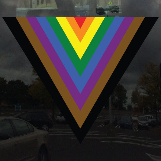 LGBTQIA POC Pride Flag Triangle Progress LGBTQ  - vibrant color vinyl decal