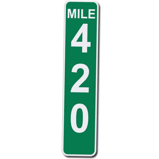 Mile Marker 420 - 17 Inches Tall by 4 Inches Wide Aluminum Sign