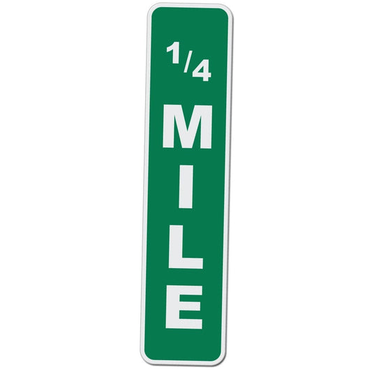 Quarter Mile Marker 1/4 Mile - Novelty Drag Racing Sign - 17 Inches Tall by 4 Inches Wide Aluminum Sign