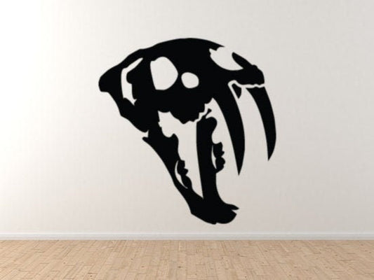Sabertooth Tiger Skull - Wall Vinyl Decorative Decal