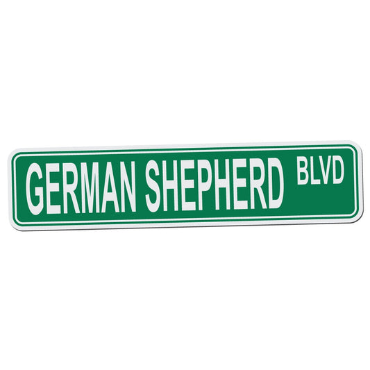 German Shepherd BLVD Street Sign - 17 Inch Wide by 4 Inch Tall Aluminum Sign