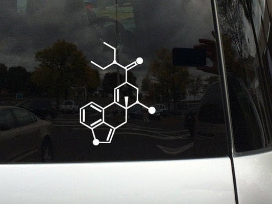 LSD - Psychedelic Drug Chemical Compound Skeletal Formula - Vinyl Decal Several Sizes Available