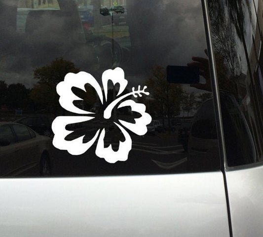 Hawaiian Hibiscus Flower Tropical - Vinyl Decal Sticker Custom Colors and Sizes Available