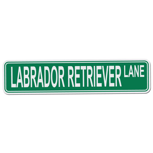 Labrador Retriever Lane Street Sign - 17 Inch Wide by 4 Inch Tall Aluminum Sign