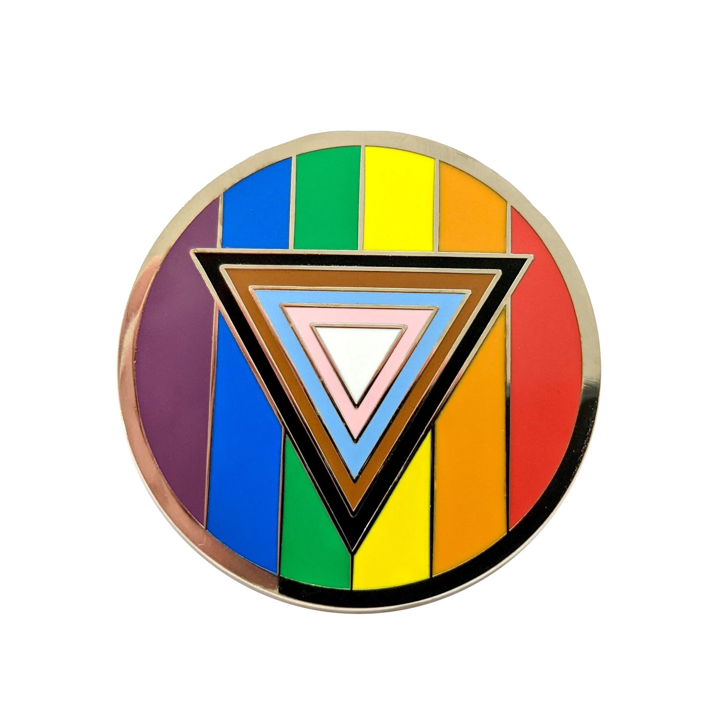 Safe Space Progress Pride Flag Enamel Pin – LGBTQ POC Transgender Flag Lapel or Fabric Pin