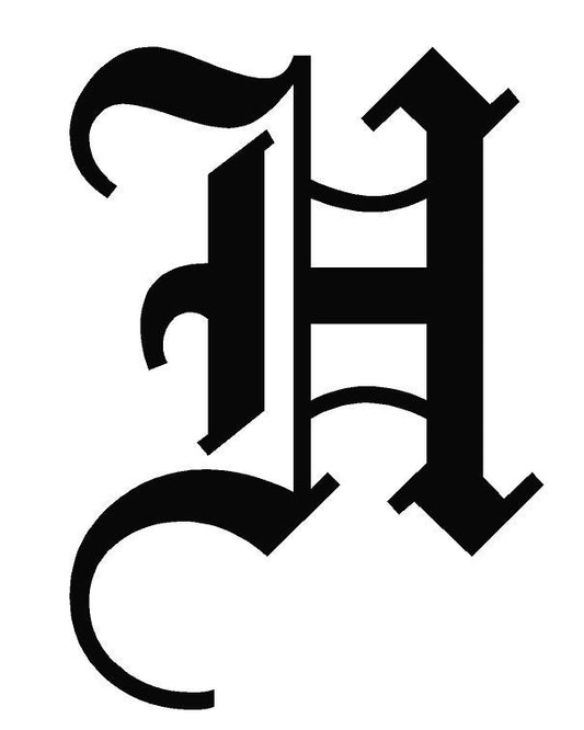 Old English Capital Letter H - Vinyl Decal Sticker Large Sizes Available