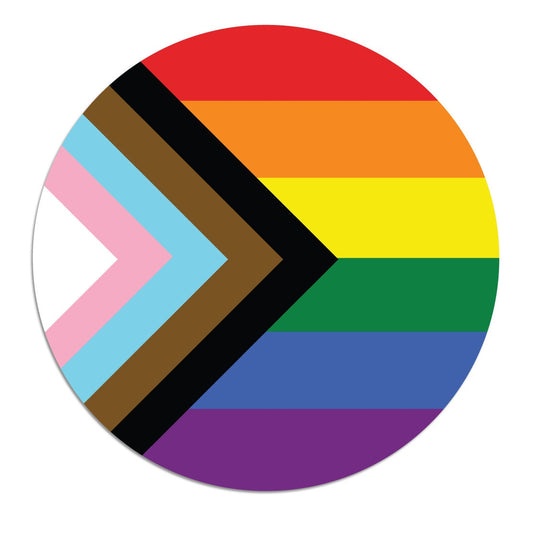 Circle Progress Pride Flag LGBTQ POC Transgender Flag - vibrant color vinyl decal